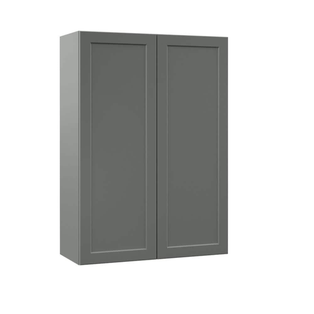 Hampton Bay Designer Series Melvern Storm Gray Shaker Assembled Wall ...