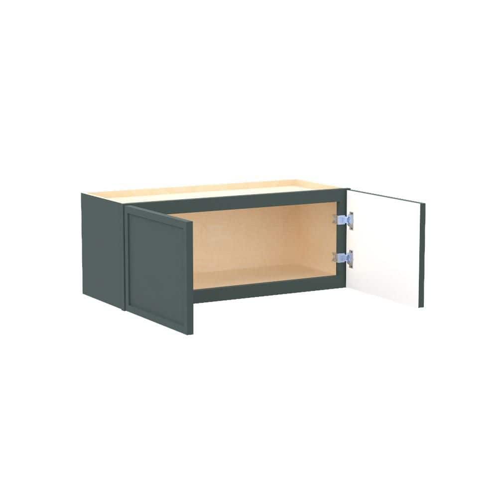Franklin 30 in. W x 12 in. D x 12 in. H Assembled Plywood Wall Bridge Kitchen Cabinet in Verdant Green with Soft Close