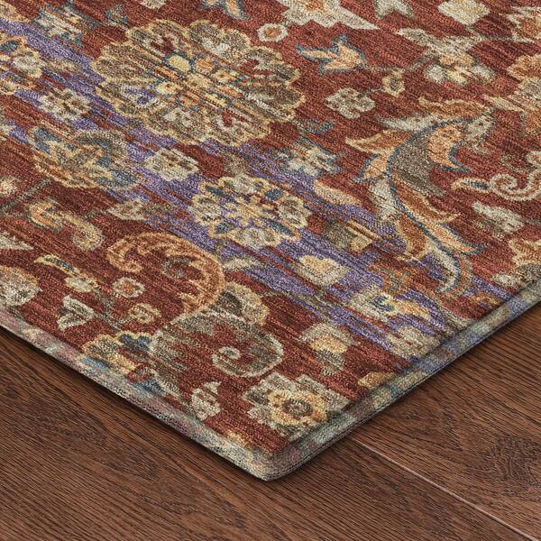 Mayfield Premium Machine Washable Abstract AMF2485 Burgundy 10 ft. x 14 ft. Area Rug