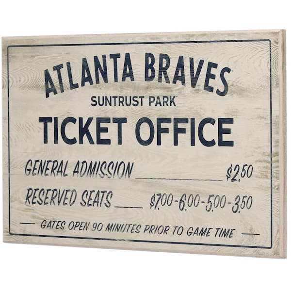 Atlanta Braves - Vintage Ticket Office Wood Wall Decor