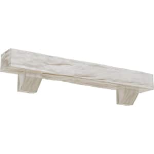 8 in. x 8 in. x 3 ft. Riverwood Faux Wood Beam Fireplace Mantel Kit, Ashford Corbels in Factory Prepped Ready to Paint