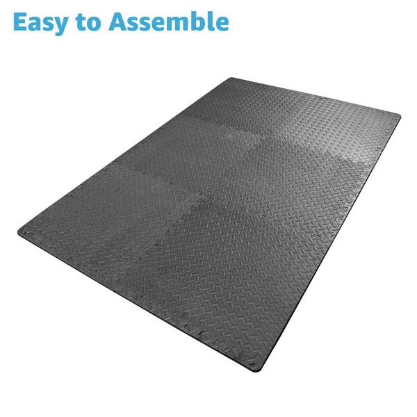 Foam Floor Tiles PROSOURCEFIT Exercise Puzzle Mat Grey 24 X 24