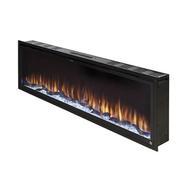 Sideline Elite 50 in. Wall Mount or Recessed Smart Electric Fireplace in Black with LED Flame