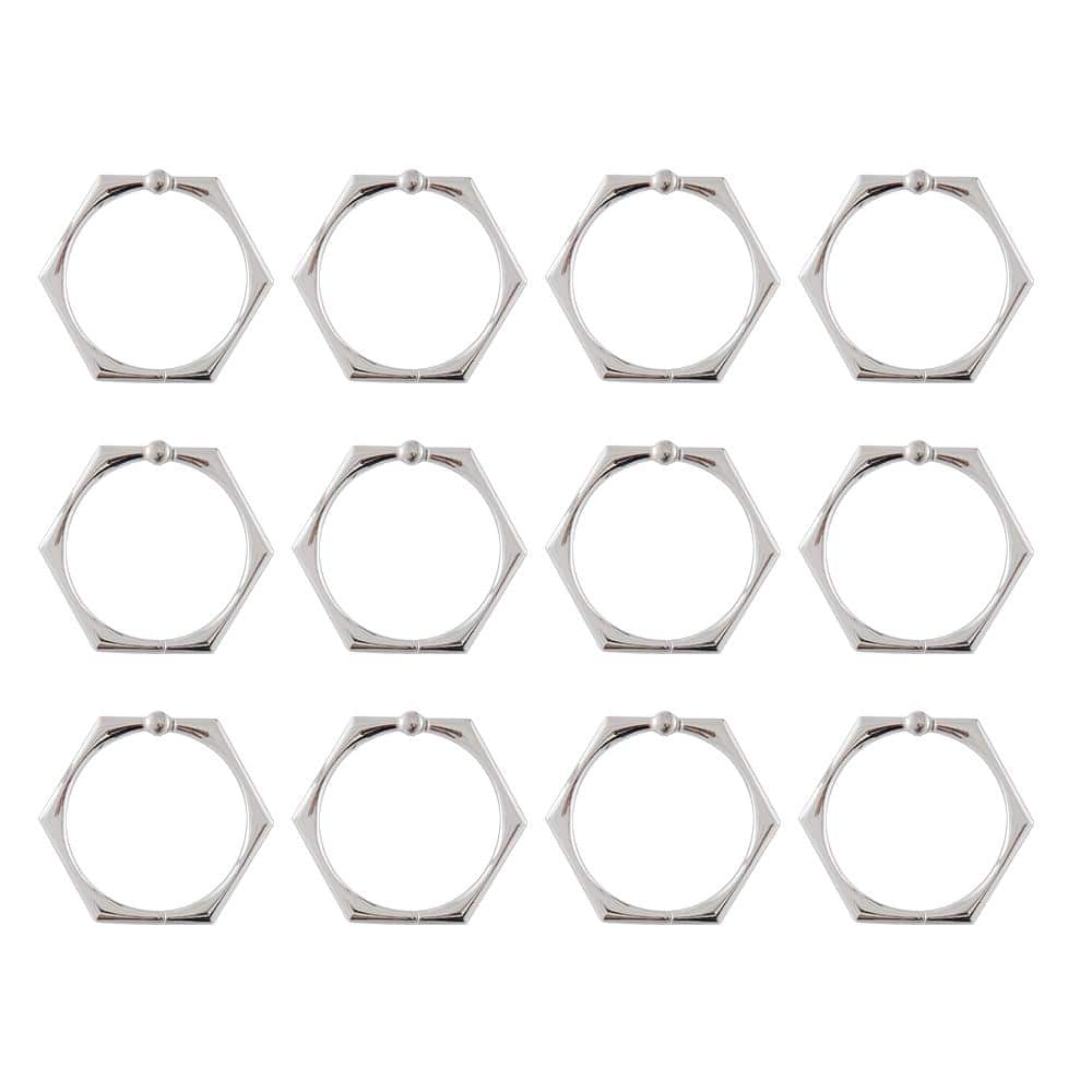 Chrome Rustproof Zinc Alloy Shower Curtain Hooks Set of 12