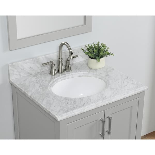 Tile & Top 25'' Granite Single Vanity Top with Sink and 3 Faucet Holes