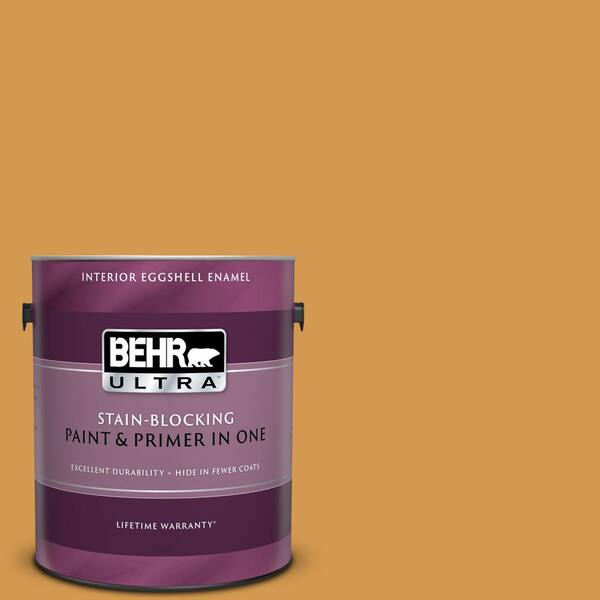 BEHR ULTRA 1 gal. #UL150-16 Saffron Strands Eggshell Enamel Interior Paint and Primer in One