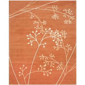 Soho Rust 8 ft. x 10 ft. Floral Area Rug