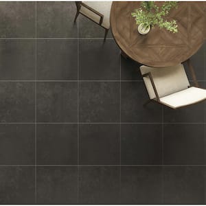 Black 24 in. x 24 in. Melange Italian Porcelain Tile Sample