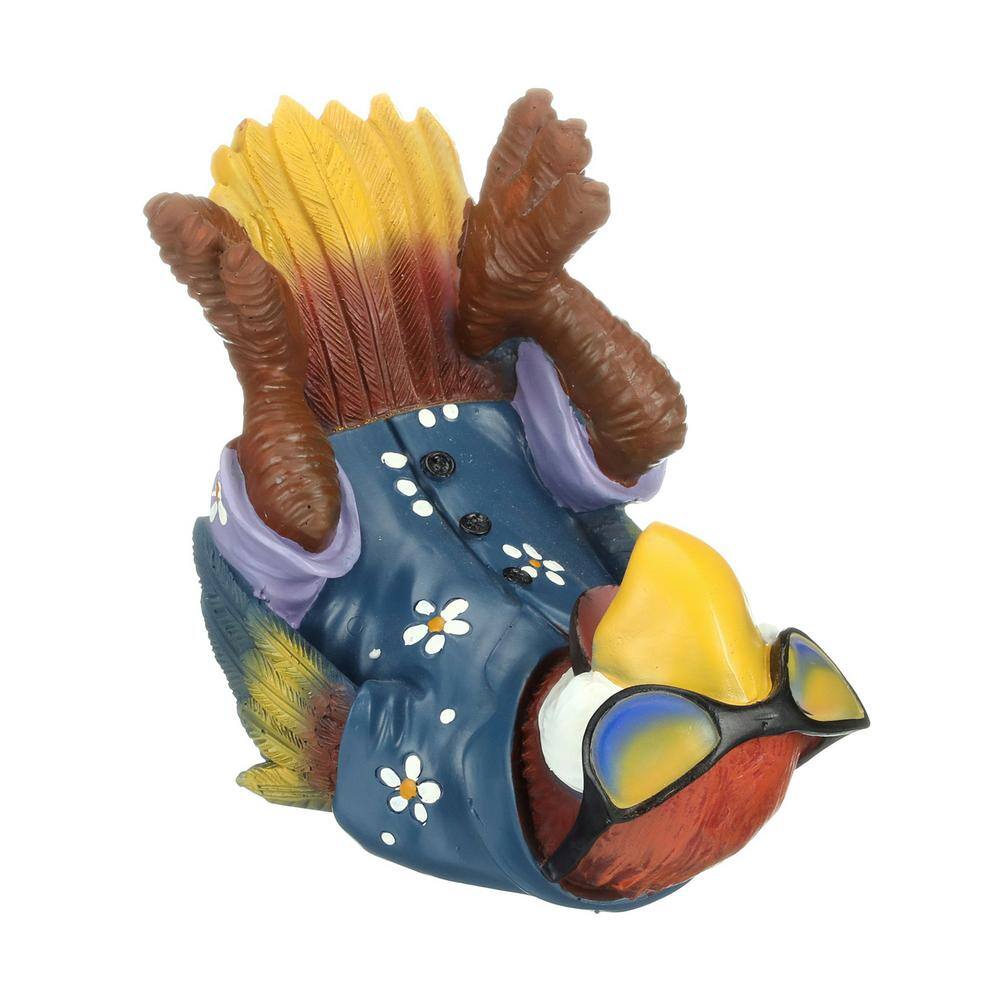 Colorful Tropical Tiki Parrot Resin Bottle Holder Statue