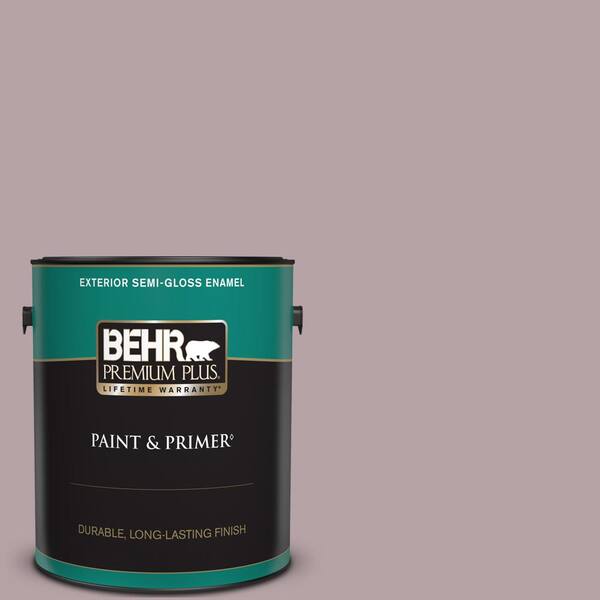 BEHR PREMIUM PLUS 1 gal. #100F-4 Dark Lilac Semi-Gloss Enamel Exterior Paint & Primer
