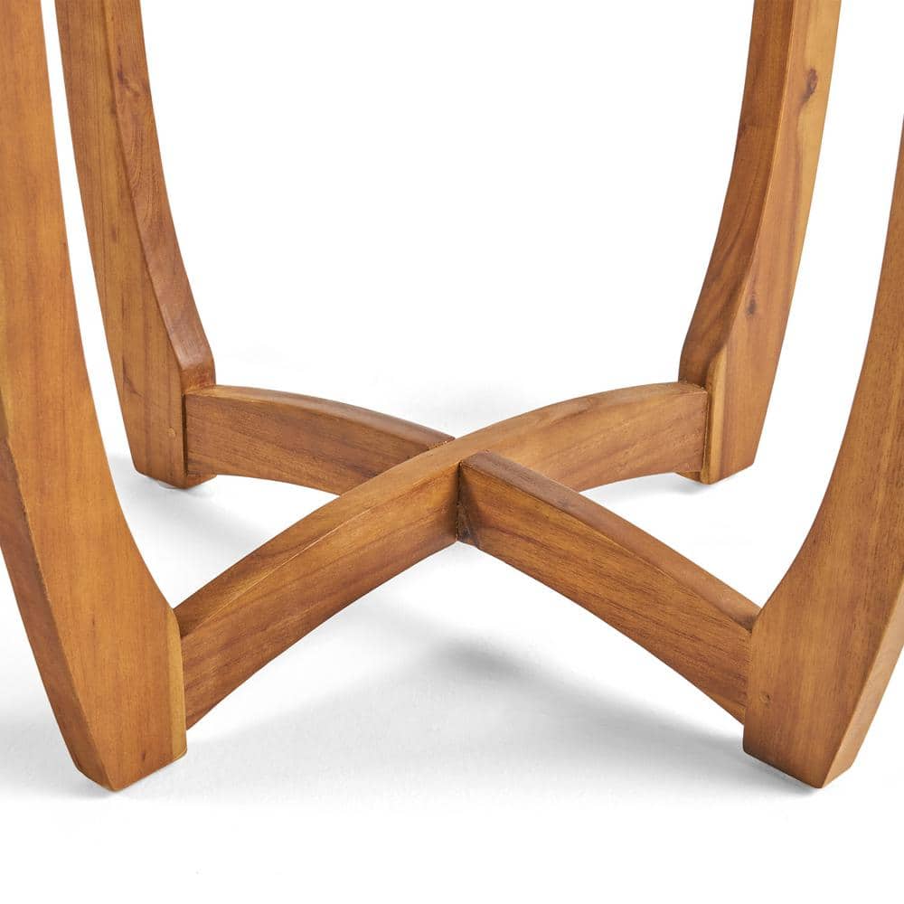 Teak Brown 3-Piece Acacia Wood Bistro Set