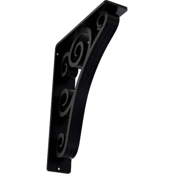 Ekena Millwork 2 in. x 10 in. x 7-1/2 in. Wrought Iron Triple Center Brace Tristan Bracket