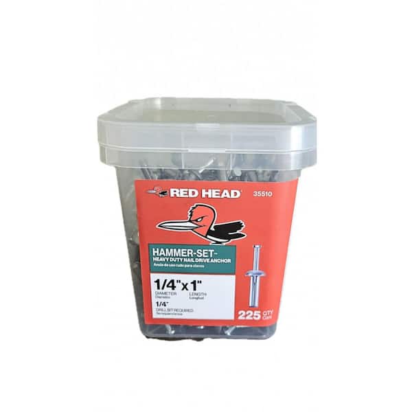 1/4 in. x 1 in. Hammer-Set Nail Drive Concrete Anchors (225-Pack)