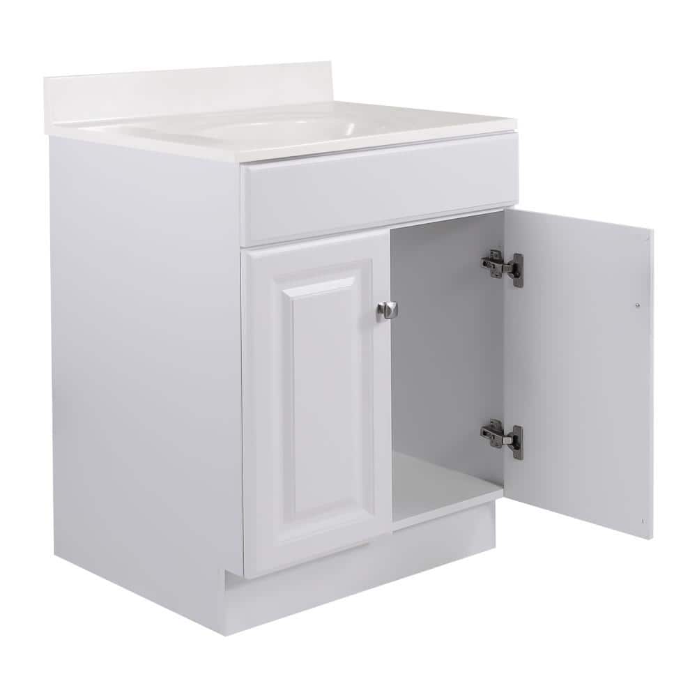 Wyndham 25-Inch White Cultured Marble Single Sink Vanity
