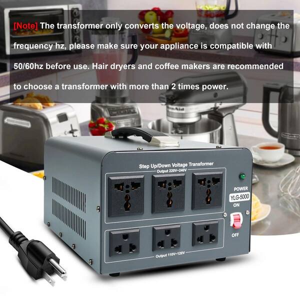 Adrinfly 5000W Voltage Transformer Converter Grey Circuit Breaker