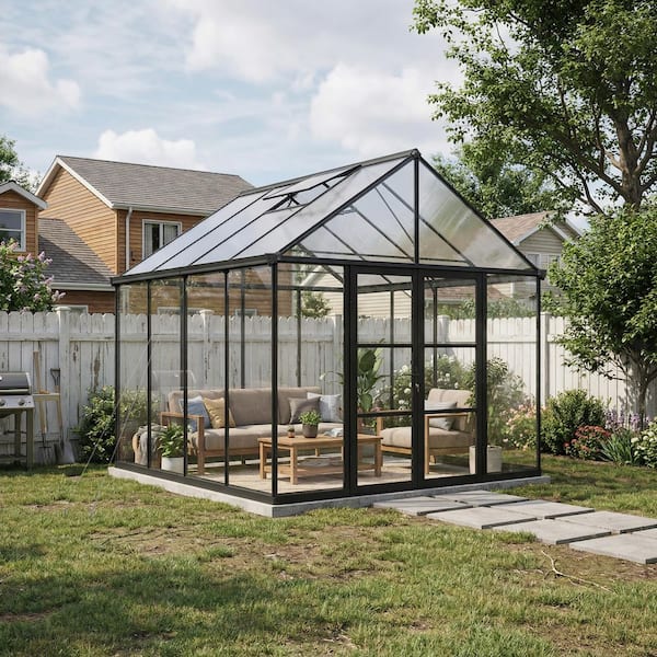 CANOPIA by PALRAM Aria 10 ft. x 10 ft. Black/Clear Garden Chalet