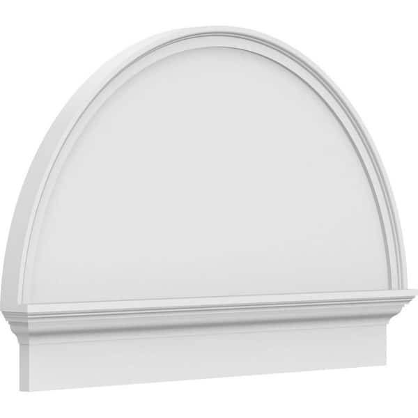 Ekena Millwork 2-3/4 in. x 38 in. x 25-3/4 in. Half Round Smooth Architectural Grade PVC Combination Pediment Moulding