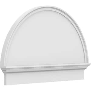 2-3/4 in. x 38 in. x 25-3/4 in. Half Round Smooth Architectural Grade PVC Combination Pediment Moulding