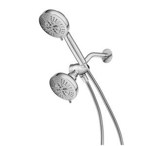 HydroEnergetix 8-Spray Patterns with 1.75 GPM 4.75 in. Wall Mount Dual Shower Heads in Chrome
