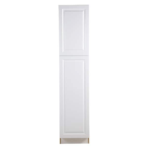 Hampton Bay Benton Assembled 18x84x24 in. Pantry/Utility Cabinet with Adjustable Shelves in White