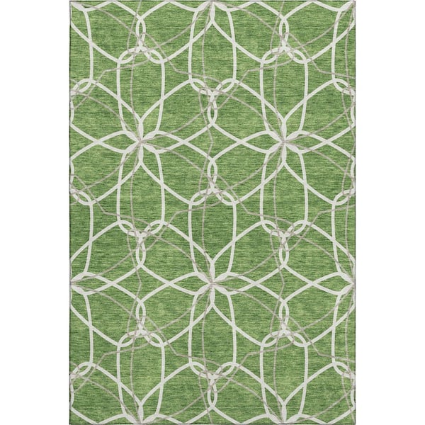 Addison Rugs Mayfield Premium Machine Washable Abstract AMF950 Green 3 ft. x 5 ft. Area Rug