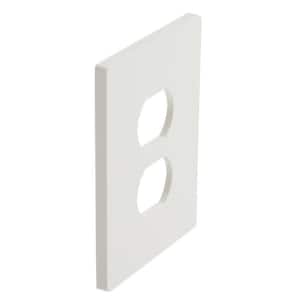Maple Hill 1-Gang White Screwless Duplex Outlet Plastic Wall Plate (1-Pack)