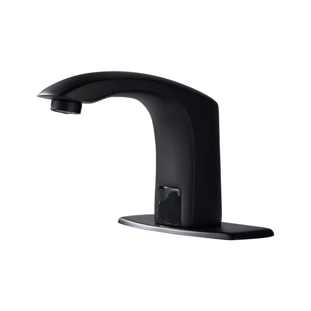 Single Hole Bathroom Sink Faucet Touchless Automatic Sensor Faucet in Matte Black