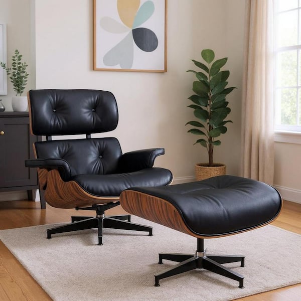 Leather Metal Club Chair