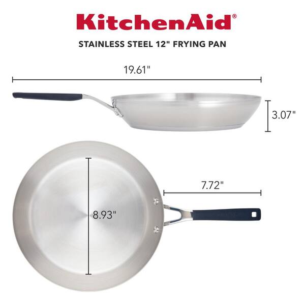 KitchenAid Stainless Steel 12 Nonstick Skillet with Glass Lid