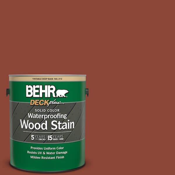 BEHR DECKplus 1 Gal. #SC-330 Redwood Solid Color Waterproofing Exterior Wood Stain
