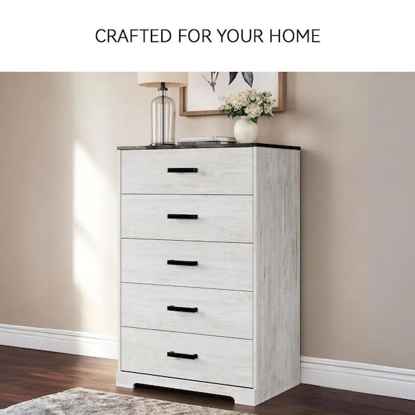 Signature DESIGN BY ASHLEY Shawburn White 5-Drawer 29.88 in