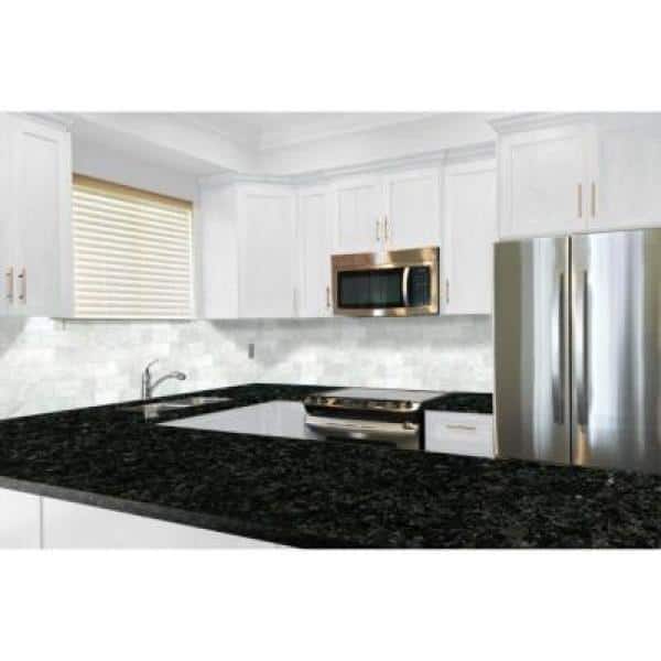 3 in. x 3 in. Granite Countertop Sample in Volga Blue