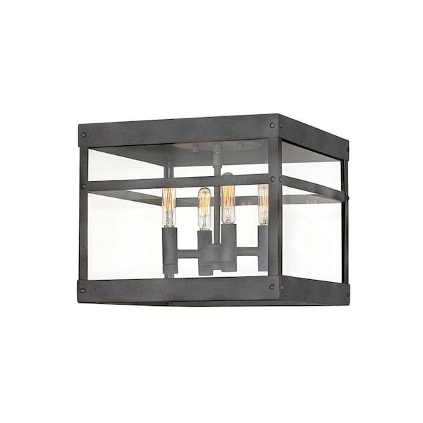 Porter 4-Light Aged Zinc Outdoor Flush Mount