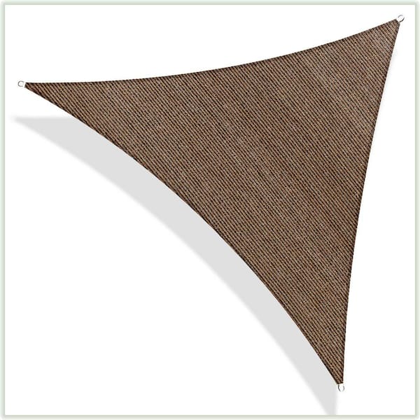 COLOURTREE 8 ft. x 8 ft. 190 GSM Brown Equilateral Triangle Sun Shade Sail Screen Canopy, Outdoor Patio and Pergola Cover