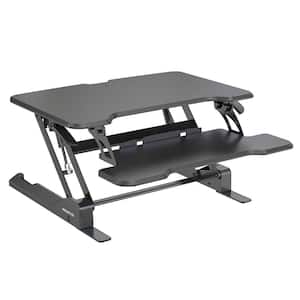 30 in. Rectangular Black MDF Compact Standing Desk Converter with Adjustable Height