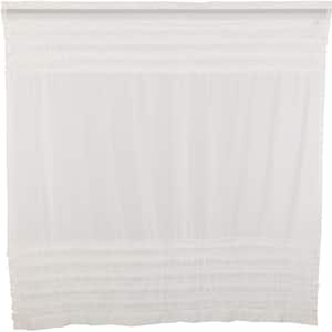 White Ruffled 72 in Sheer Petticoat Shower Curtain