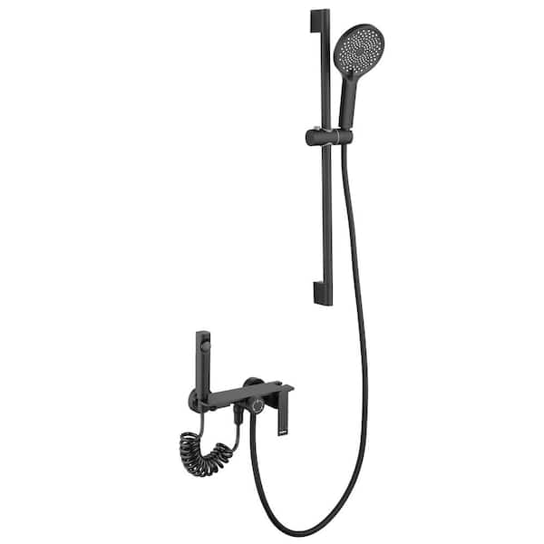 Mondawe Single Handle 3-Spray Tub and Shower Faucet 4.93 GPM in Matte Black Valve Included