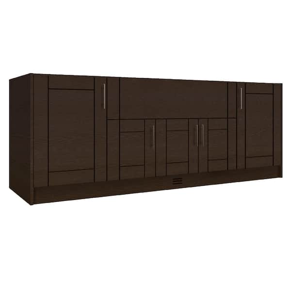 Sanibel Hickory All-Weatherboard Composite 28.5 in. x 90 in. x 34.5 in. Outdoor Kitchen Cabinet Island Set