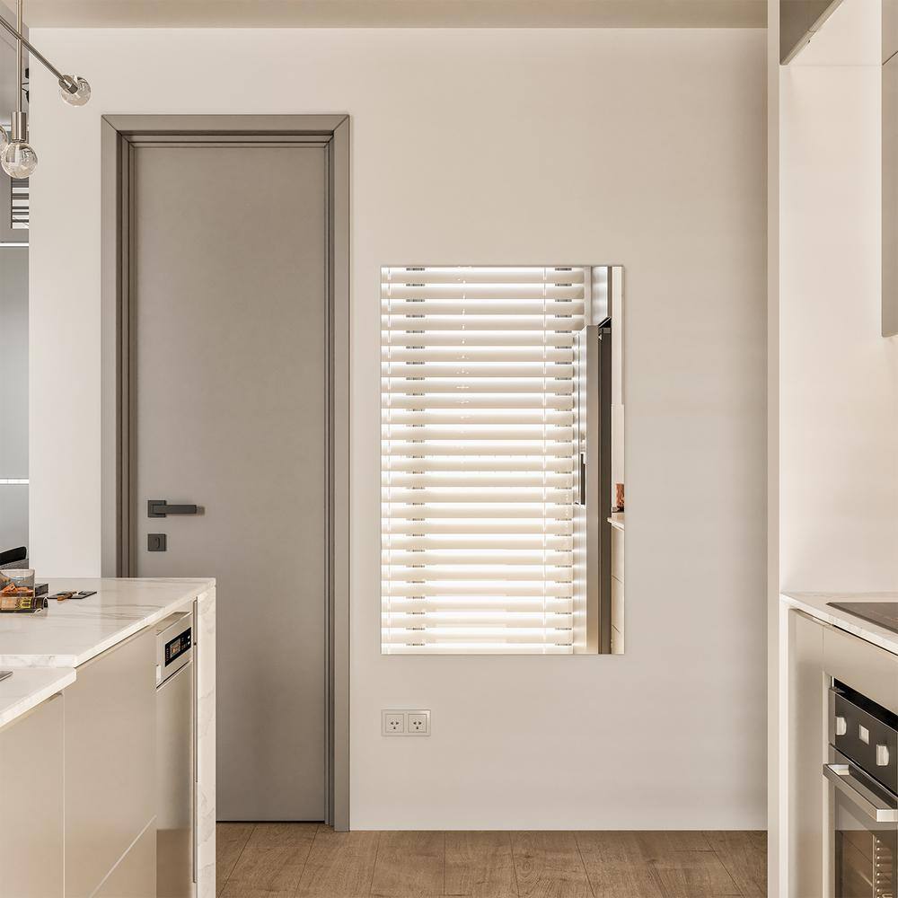 Sleek 48" Frameless Rectangular Silvered Wall Mirror