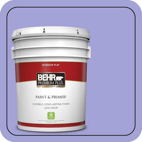BEHR PREMIUM PLUS 5 gal. #P550-4 Water Hyacinth Flat Low Odor Interior Paint & Primer