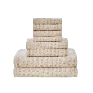 Oasis 8-Piece Solid Beige Cotton Towel Set