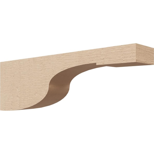 Ekena Millwork 3 in. x 6 in. x 18 in. Series 3 Thin Del Monte Rough Cedar Woodgrain Timberthane Polyurethane Corbel, Primed Tan