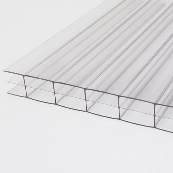 24 in. x 48 in. x 5/8 in. (16mm) Clear Shatter Resistant Multiwall Polycarbonate Sheet (3 Pack)