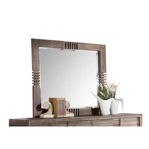 Medium Rectangle Reclaimed Oak Casual Mirror (39 in. H x 44 in. W)