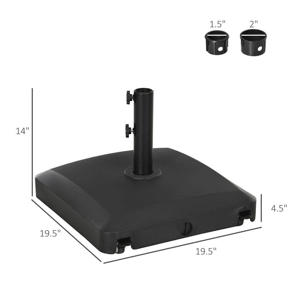 Black Metal Wheeled Patio Umbrella Base Stand