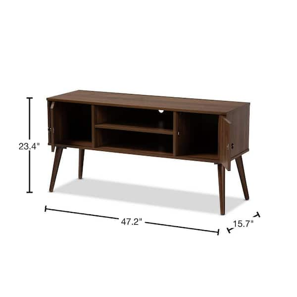 Baxton Studio Alard Walnut Modern TV Stand 159 9850 HD The Home