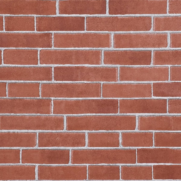 Red Brick Wallpaper Self-Adhesive Vinly Peel and Stick Wallpaper for Home Decoration, Covers 32.29 Sq. Ft.