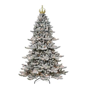 Pre-Lit 7.5 ft. Royal Majestic Spruce Artificial Christmas Tree with 700 Lights with Gold Crown Treetop, Green