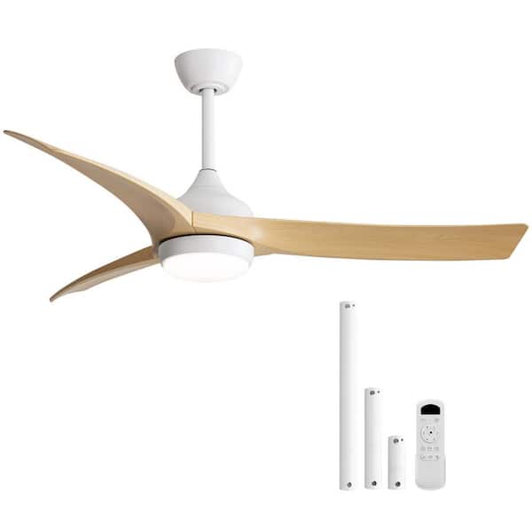 52 in. Indoor/Outdoor Integrated LED White Ceiling Fan with Light Kit and Remote Control for Living Room