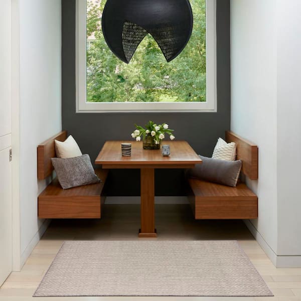 Horizon Indoor/Outdoor Grey 3 ft. x 5 ft. Geometric Contemporary Area Rug